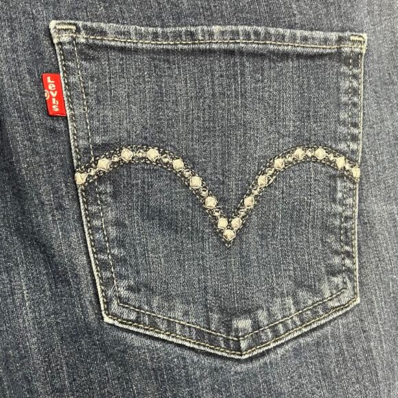 Levi's Blue High Rise Straight Skinny Leg Altered Denim Jeans 16M - Picture 6 of 12